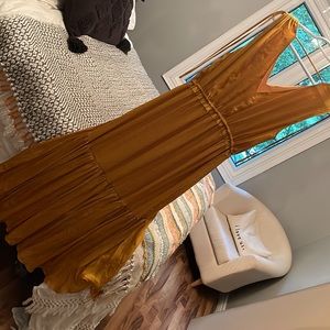 Size 12, golden yellow Banana Republic dress. High low hem,